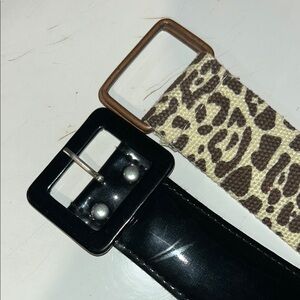 Leopard Print and Black Belt Set